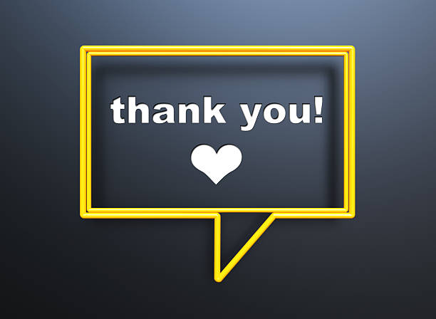 Thank you writes on the chat bubble.