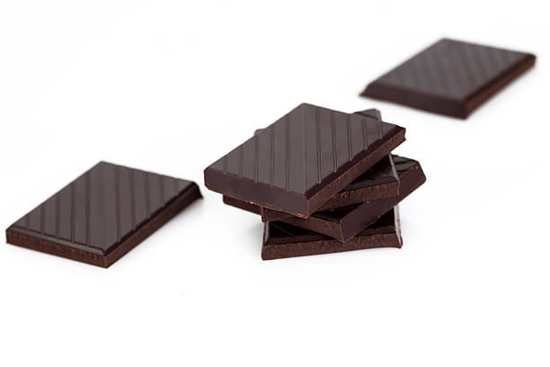 istock Dark chocolate pieces isolated on white background 2226184835
