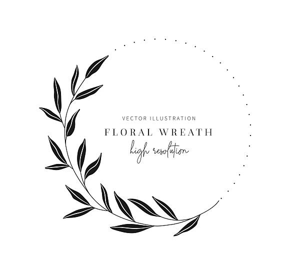 Floral wreath with leaves for wedding invitations, Decorative element for design A gorgeous leaves wreath that will look lovely on wedding invites, cards, and logos.