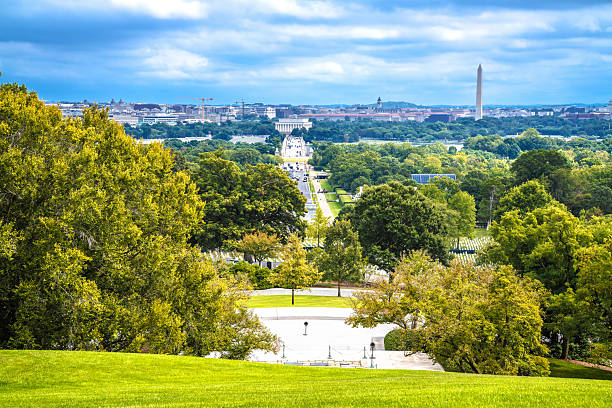 istock Washington DC, USA. Washington DC landmarks panoramic view from Arlington national cemetery 2226193001