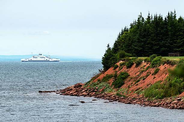A passenger ferry nears the Wood Islands dock on Prince Edward Island.