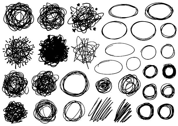 Black paint textures and patterns vector illustrations vector art illustration