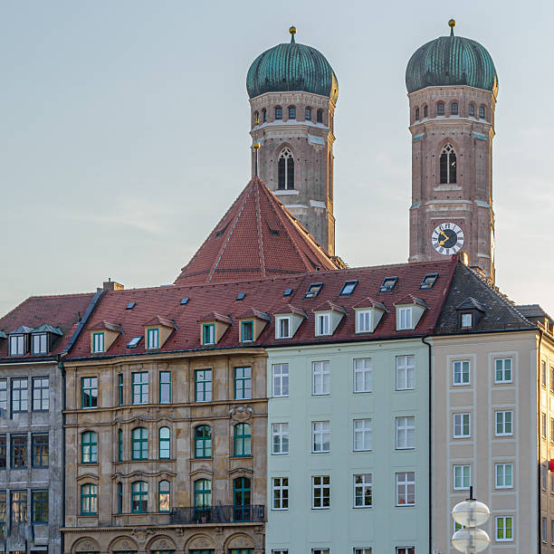 Urban scene, architecture in the old town of Munich, Germany