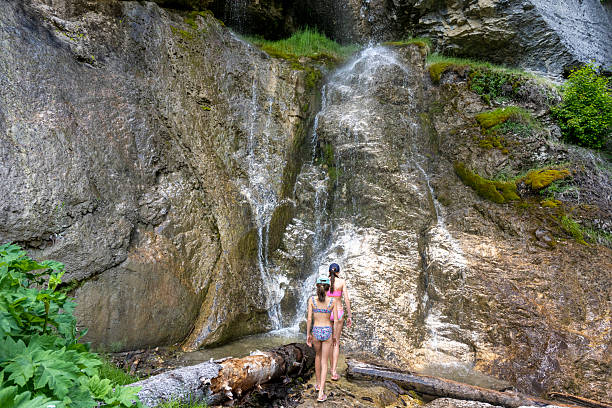 View on upper Pericnik waterfall at Triglav national park in Slovenia.