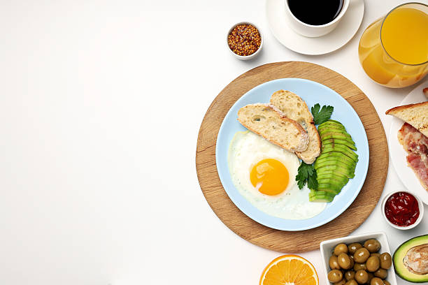 istock Concept of tasty breakfast on white background 2226217902