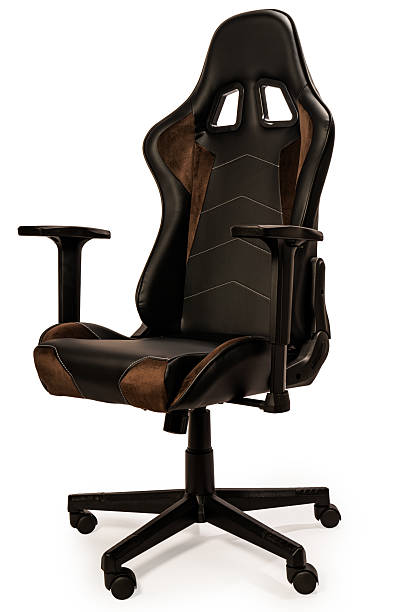 Leather office or gaming chair isolated on white background with clipping path – ergonomic seating concept
