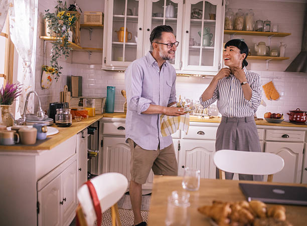 istock morning routine of business couple on cozy kitchen before work 2226223627