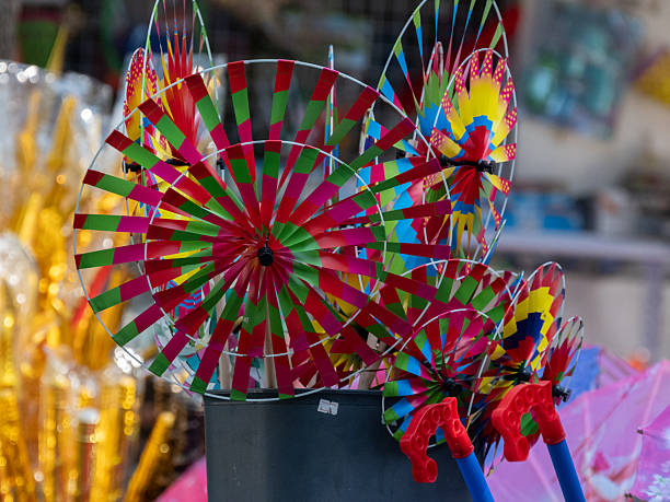 Colorful plastic pinwheel toys