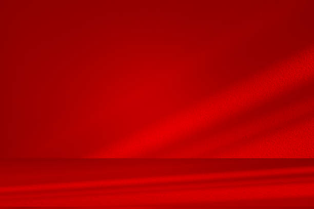 istock Studio style background wall decoration presentation uses white and red tones. with shadows cast from a nearby window, concept creating a decorative 2226232670