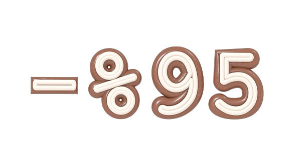 95% discount text made of chocolate and vanilla