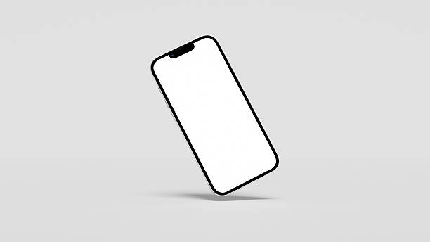 istock Smartphone with blank white screen floating against minimal grey background 2226249414