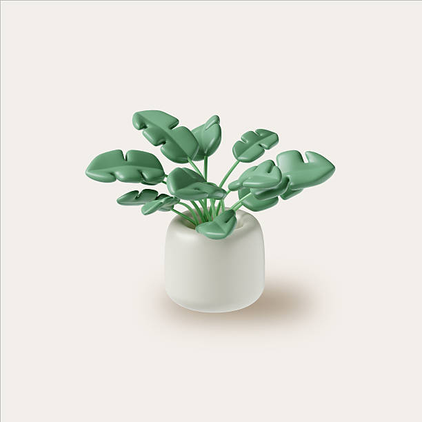 A charming minimalistic plant design in a stylish pot, perfect for adding a touch of nature to the bedroom.
