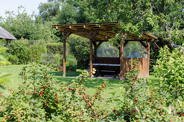 istock Summer Garden Gazebo with Red Currants 2226258456