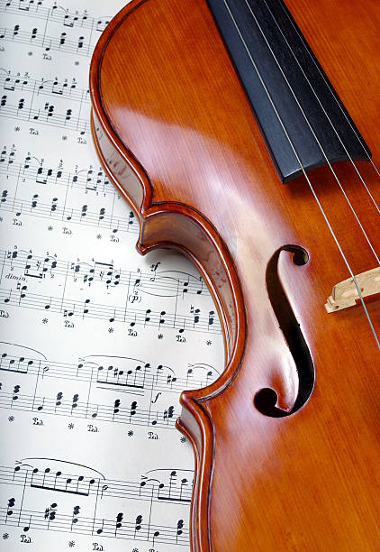 istock Violin on sheet music. close up. top view. 2226258719
