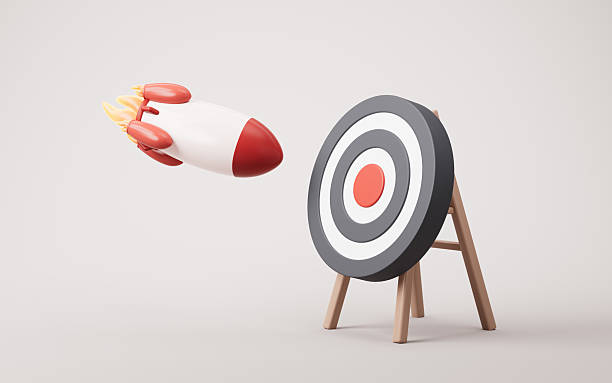 istock Target center and rocket with business target concept, 3d rendering. 2226262736