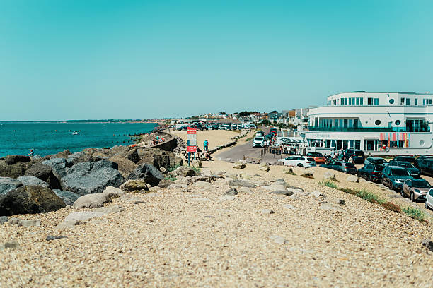 Aerial photo from a drone of Southwold on the Suffolk Coast, UK. Captured one early morning in June 2024.
