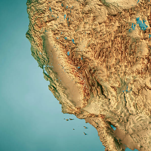 istock California US State Topographic Map 3D Render Color 2226271453