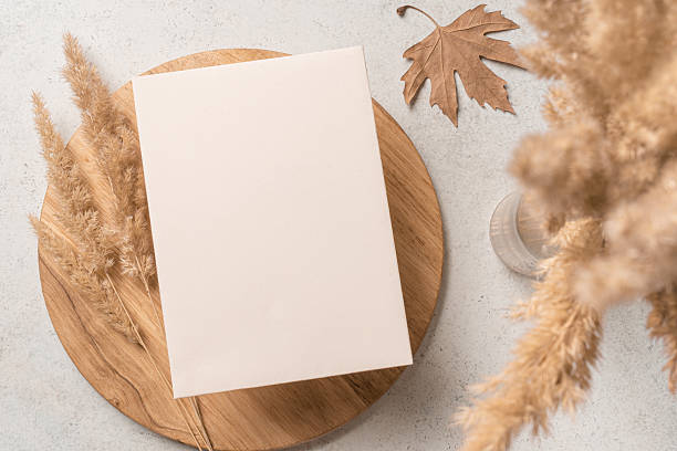 istock Blank invitation card template with dry plants 2226275100
