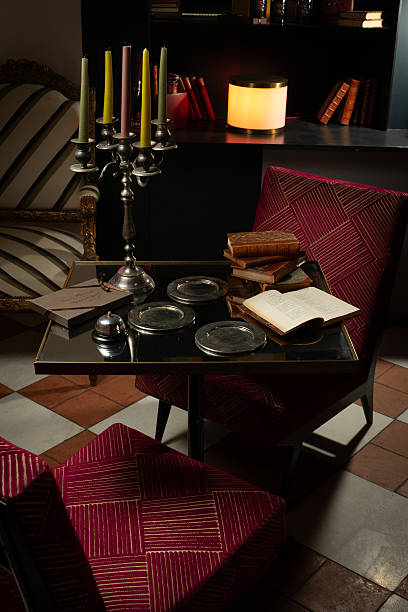 Living room and dining table in a luxurious setting