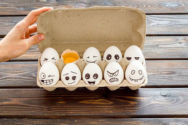 istock Eggs with different facial expressions. Concept of human emotions. Communication and comments on social networks 2226287686