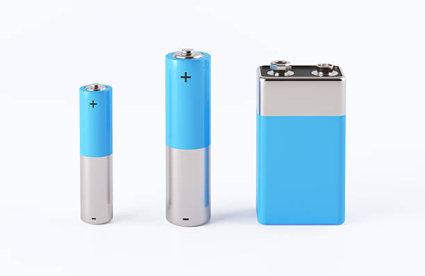 istock Blue And Silver Colored Batteries Isolated On White Background 2226289070