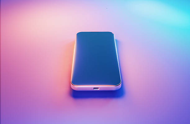istock Smartphone Illuminated By Blue And Magenta Lights On Blue And Pink Background 2226289563
