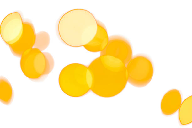 golden christmas bokeh lights isolated