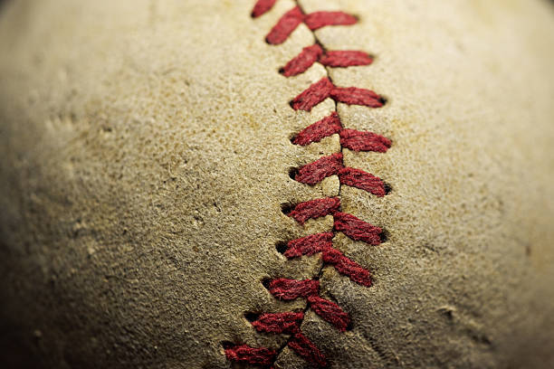 istock old baseball leather close up, baseball sports game 2226294842