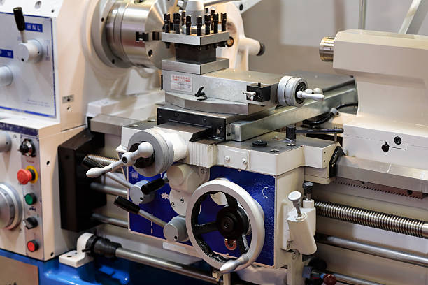 istock manual horizontal metal lathe machine close up 2226300495