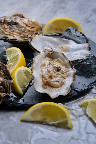 istock open oysters and lemons on the table 2226304900
