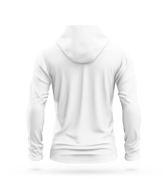 istock back hooded t-shirt on white background 2226307194