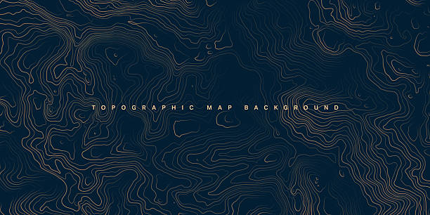 istock Colorful topographic map with contour lines. Geographic terrain grid, relief height elevation. Ground path pattern. Travel and navigation, cartography design element. Vector illustration 2226307619