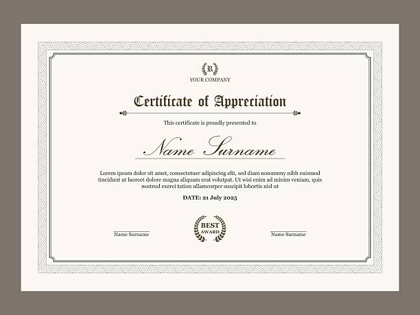 istock Retro style certificate of appreciation template. Royal certificate design template for business. 2226311284