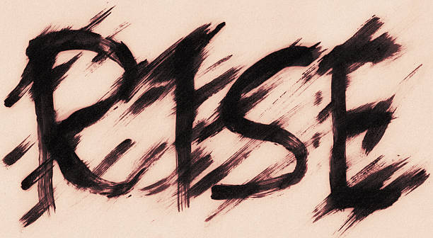 Rise Hand-Painted Brush Stroke Text Grunge Background