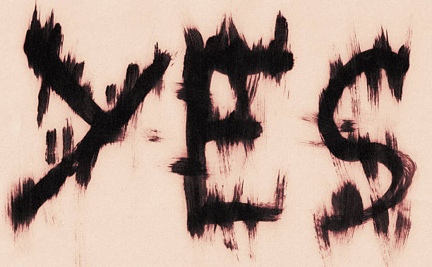 istock Yes Hand-Painted Brush Stroke Text Grunge Background 2226313953
