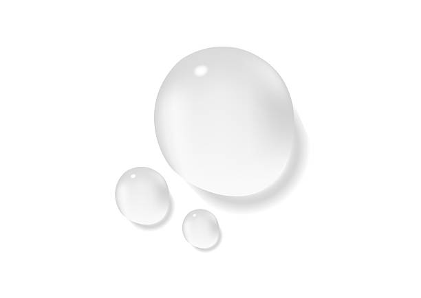 istock Realistic transparent water drops. Moisturizer skincare serum isolated on white background. Pure cosmetic product sample 2226314125