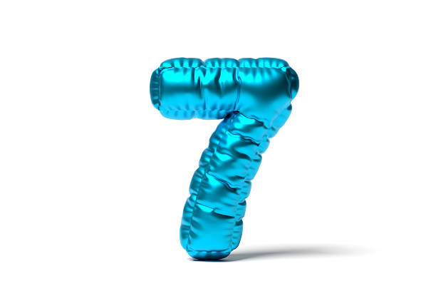 3D Number 10 Ten Made Up Of Blue Body With Silver Outline On White Background 3D Illustration