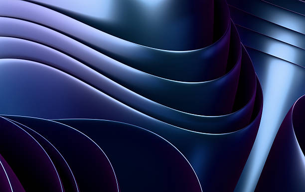 istock Abstract 3D Blue and Purple Gradient Curved Ribbons with Smooth Flowing Layers and Contemporary Digital Art Design 2226318204