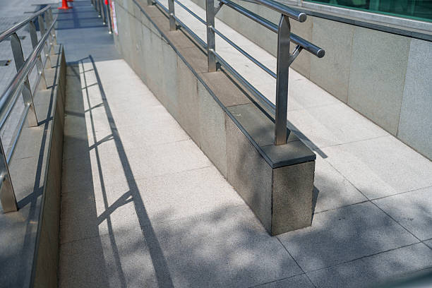 istock Outdoor Accessibility Ramp with Stainless Steel Railings 2226319201