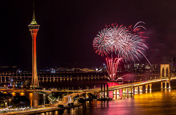 Beautiful fireworks scene in Zhuhai, Guangdong