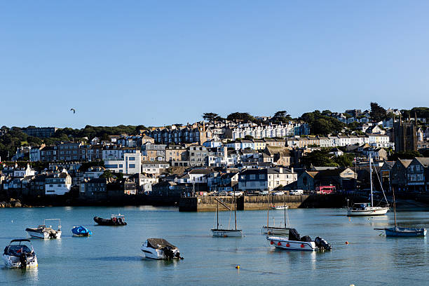 View towards the harbour at St Ives, Cornwall, UK