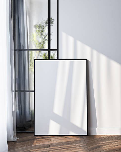 istock Vertical Poster Frame Mockup in Elegant Room. Close up. 3D Render. 2226338702