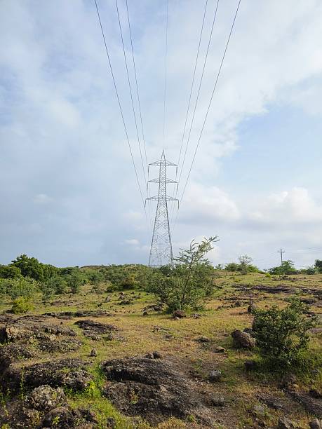 istock Landscape with electric poles 2226341070