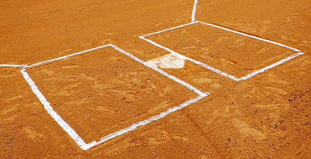 istock Baseball Diamond Base or Plate White Against Dark Dirt for Competition and Playing Game 2226344683