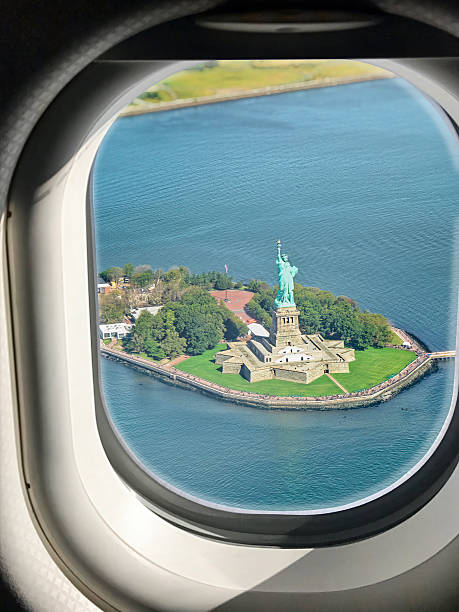 New York from airplane window