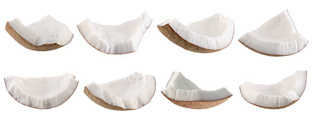 istock Excellently retouched set of coconut pieces isolated on white 2226351012