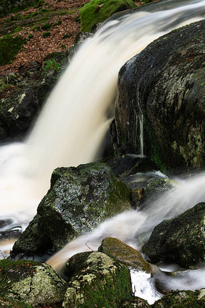 Long exposure of a small waterfall in a rural location in Scotland
