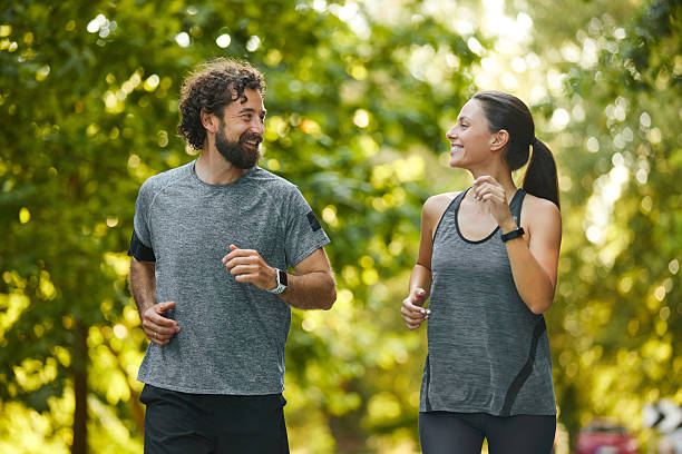 istock Happy couple enjoying a morning run together 2226355936