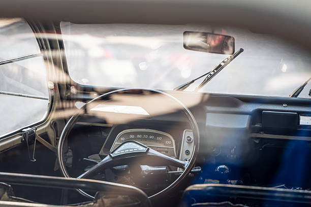 dashboard of a classic car