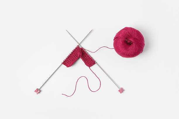istock Vinous knitted wool and knitting needles 2226360344